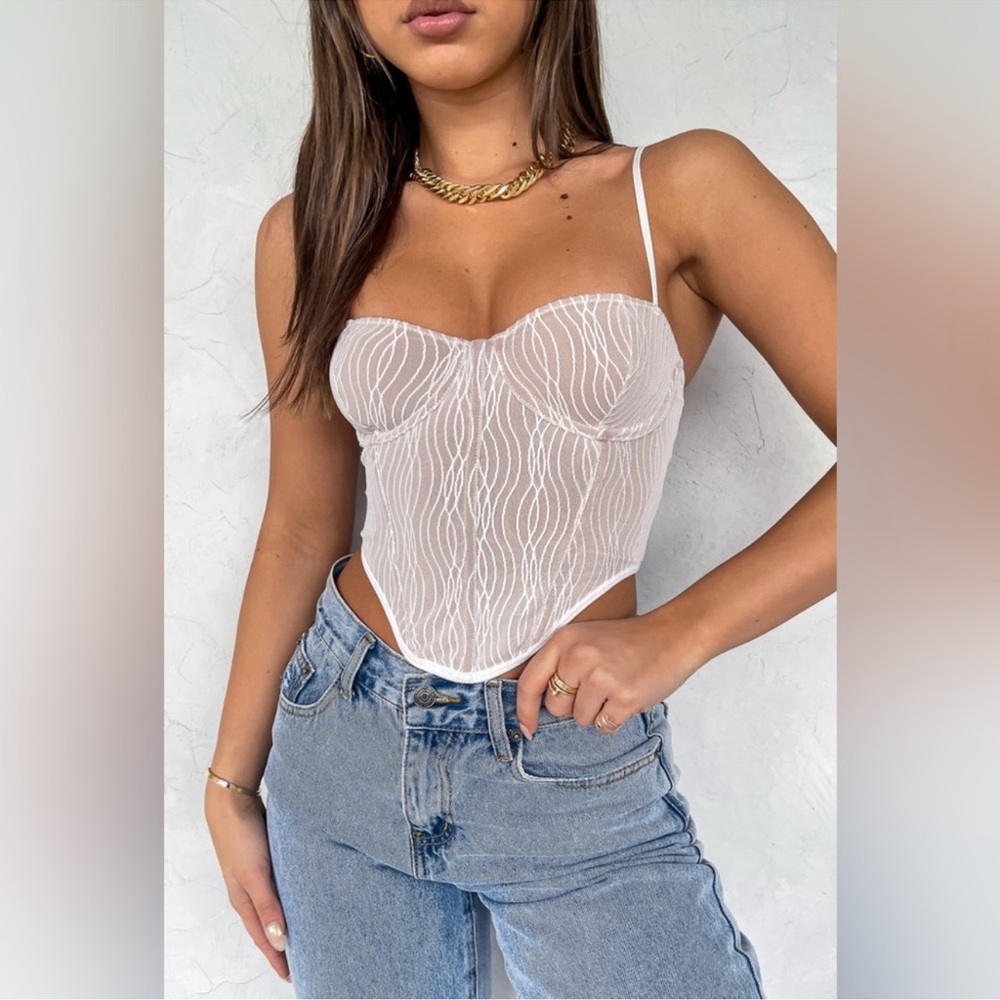 White fox Boutique Take A Chance Bustier White